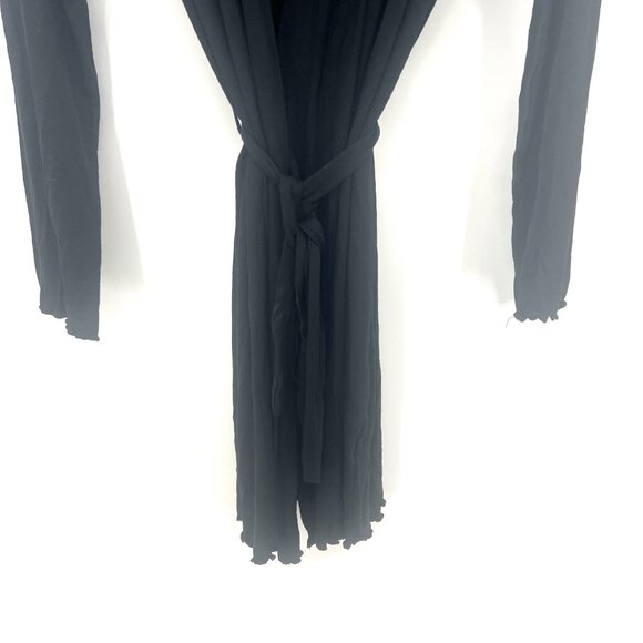 NWT Jenni Intimates Rayon Black Long Sleeve Lightweight Tie Robe Women Small - Picture 3 of 7